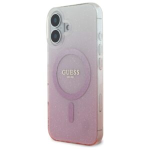 Guess GUHMP16SHGRCELP Apple iPhone 16 6.1" rožinės spalvos kietas dėklas IML Glitter Gradient MagSafe - Image 2