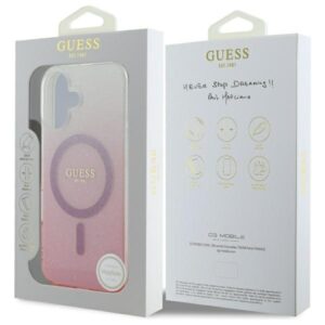Guess GUHMP16SHGRCELP Apple iPhone 16 6.1" rožinės spalvos kietas dėklas IML Glitter Gradient MagSafe - Image 8