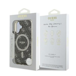 Guess GUHMP16SH4DTEW Apple iPhone 16 6.1"rudos spalvos kietas dėklas IML 4G Background MagSafe - Image 8