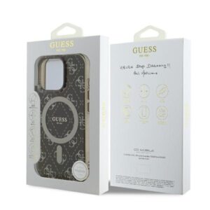 Guess GUHMP16LH4DTEW Apple iPhone 16 Pro 6.3" rudos spalvos kietas dėklas IML 4G Background MagSafe - Image 8