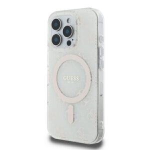 Guess GUHMP16LH4DTEH Apple iPhone 16 Pro 6.3" baltos spalvos kietas dėklas IML 4G Background MagSafe - Image 2