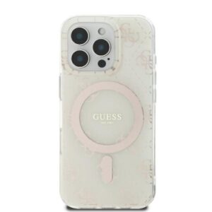 Guess GUHMP16LH4DTEH Apple iPhone 16 Pro 6.3" baltos spalvos kietas dėklas IML 4G Background MagSafe - Image 3