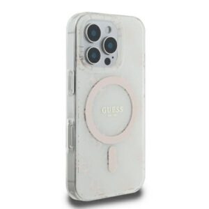 Guess GUHMP16LH4DTEH Apple iPhone 16 Pro 6.3" baltos spalvos kietas dėklas IML 4G Background MagSafe - Image 4