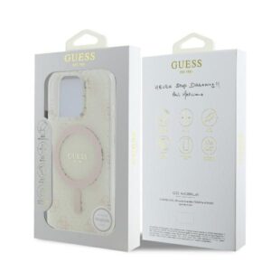 Guess GUHMP16LH4DTEH Apple iPhone 16 Pro 6.3" baltos spalvos kietas dėklas IML 4G Background MagSafe - Image 8