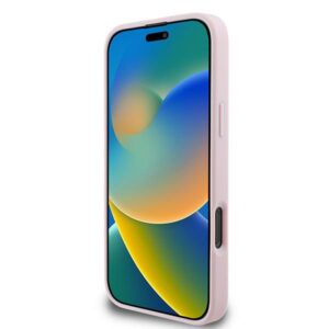Guess GUHMP16LPGHSMMP Apple iPhone 16 Pro 6.3" rožinės spalvos kietas dėklas Grained Ring MagSafe - Image 5