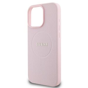 Guess GUHMP16LPGHSMMP Apple iPhone 16 Pro 6.3" rožinės spalvos kietas dėklas Grained Ring MagSafe - Image 6