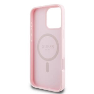 Guess GUHMP16LPGHSMMP Apple iPhone 16 Pro 6.3" rožinės spalvos kietas dėklas Grained Ring MagSafe - Image 7