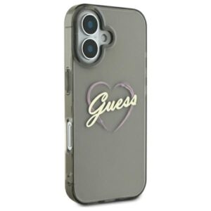 Guess GUHCP16MHCHGSPK Apple iPhone 16 Plus6.7" juodos spalvos kietas dėklas IML Heart - Image 4