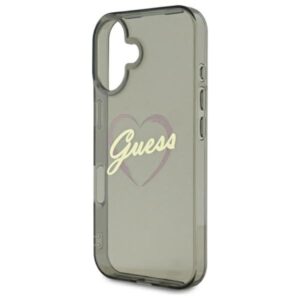 Guess GUHCP16MHCHGSPK Apple iPhone 16 Plus6.7" juodos spalvos kietas dėklas IML Heart - Image 6