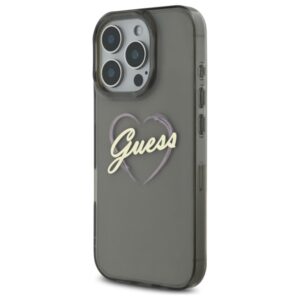 Guess GUHCP16LHCHGSPK Apple iPhone 16 Pro 6.3" juodos spalvos kietas dėklas IML Heart - Image 2