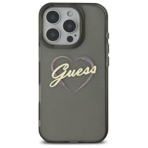 Guess GUHCP16LHCHGSPK Apple iPhone 16 Pro 6.3" juodos spalvos kietas dėklas IML Heart - Image 3
