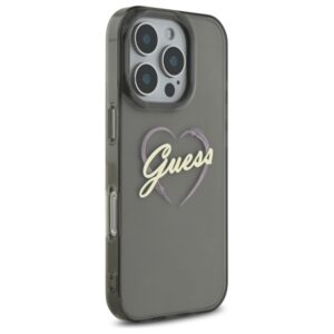 Guess GUHCP16LHCHGSPK Apple iPhone 16 Pro 6.3" juodos spalvos kietas dėklas IML Heart - Image 4