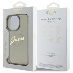 Guess GUHCP16XHCHGSPK Apple iPhone 16 Pro Max 6.9" juodos spalvos kietas dėklas IML Heart - Image 8