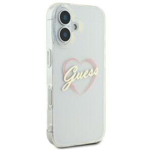 Guess GUHCP16MHCHGSPT Apple iPhone 16 plus 6.7" skaidrus kietas dėklas IML Heart - Image 4