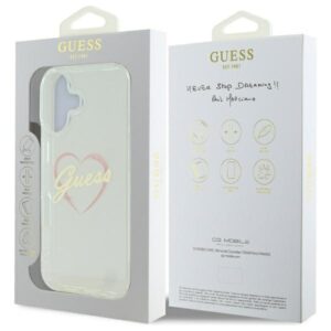 Guess GUHCP16MHCHGSPT Apple iPhone 16 plus 6.7" skaidrus kietas dėklas IML Heart - Image 8