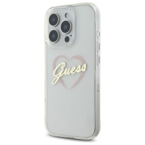 Guess GUHCP16LHCHGSPT Apple iPhone 16 Pro 6.3" skaidrus kietas dėklas IML Heart - Image 2