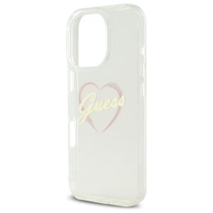 Guess GUHCP16LHCHGSPT Apple iPhone 16 Pro 6.3" skaidrus kietas dėklas IML Heart - Image 6