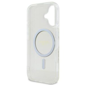 Guess GUHMP16SHFGERET Apple iPhone 16 6.1" skaidrus kietas dėklas IML Glitter Circle MagSafe - Image 7