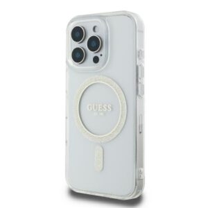 Guess GUHMP16LHFGERET Apple iPhone 16 Pro 6.3" skaidrus kietas dėklas IML Glitter Circle MagSaf - Image 2