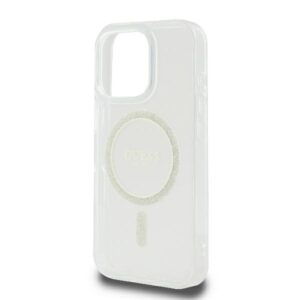 Guess GUHMP16LHFGERET Apple iPhone 16 Pro 6.3" skaidrus kietas dėklas IML Glitter Circle MagSaf - Image 6