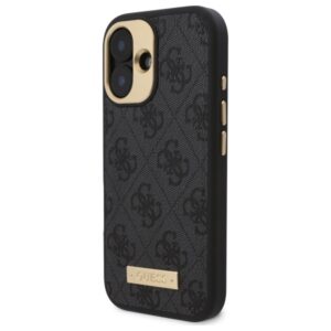 Guess GUHMP16SU4GPRK Apple iPhone 16 6.1" juodos spalvos kietas dėklas 4G Logo Plate MagSafe - Image 2