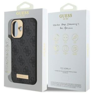 Guess GUHMP16MU4GPRK Apple iPhone 16 Plus 6.7" juodos spalvos kietas dėklas 4G Logo Plate MagSafe - Image 8