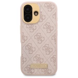 Guess GUHMP16SU4GPRP Apple iPhone 16 6.1" rožinės spalvos kietas dėklas 4G Logo Plate MagSafe - Image 3