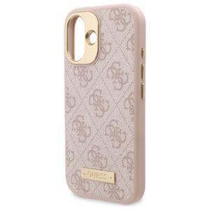 Guess GUHMP16SU4GPRP Apple iPhone 16 6.1" rožinės spalvos kietas dėklas 4G Logo Plate MagSafe - Image 6