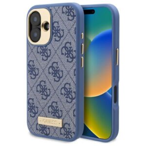 Guess GUHMP16MU4GPRB Apple iPhone 16 Plus 6.7" blue kietas dėklas 4G Logo Plate MagSafe - Image 1