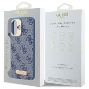 Guess GUHMP16MU4GPRB Apple iPhone 16 Plus 6.7" blue kietas dėklas 4G Logo Plate MagSafe - Image 8
