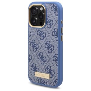 Guess GUHMP16LU4GPRB Apple iPhone 16 Pro 6.3" blue kietas dėklas 4G Logo Plate MagSafe - Image 2