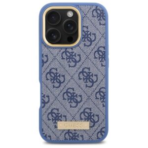 Guess GUHMP16LU4GPRB Apple iPhone 16 Pro 6.3" blue kietas dėklas 4G Logo Plate MagSafe - Image 3