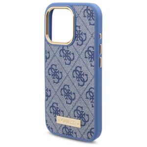 Guess GUHMP16LU4GPRB Apple iPhone 16 Pro 6.3" blue kietas dėklas 4G Logo Plate MagSafe - Image 6