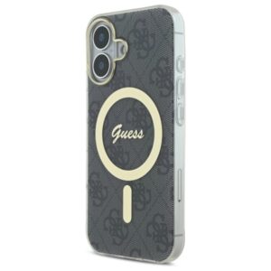 Guess GUHMP16SH4STK Apple iPhone 16 6.1" juodos spalvos kietas dėklas IML 4G MagSafe - Image 2