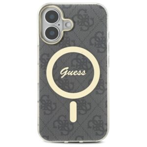 Guess GUHMP16SH4STK Apple iPhone 16 6.1" juodos spalvos kietas dėklas IML 4G MagSafe - Image 3