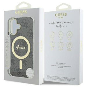 Guess GUHMP16SH4STK Apple iPhone 16 6.1" juodos spalvos kietas dėklas IML 4G MagSafe - Image 8