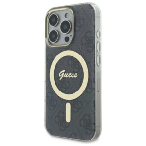 Guess GUHMP16LH4STK Apple iPhone 16 Pro 6.3" juodos spalvos kietas dėklas IML 4G MagSafe - Image 2