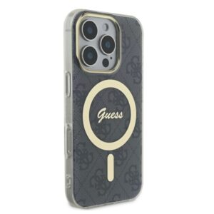 Guess GUHMP16LH4STK Apple iPhone 16 Pro 6.3" juodos spalvos kietas dėklas IML 4G MagSafe - Image 4