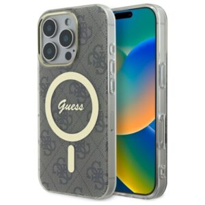 Guess GUHMP16XH4STW Apple iPhone 16 Pro Max 6.9" rudos spalvos kietas dėklas IML 4G MagSafe
