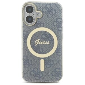 Guess GUHMP16SH4STB Apple iPhone 16 6.1" blue kietas dėklas IML 4G MagSafe - Image 3