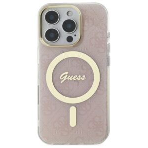 Guess GUHMP16LH4STP Apple iPhone 16 Pro 6.3" rožinės spalvos kietas dėklas IML 4G MagSafe - Image 3