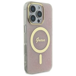 Guess GUHMP16LH4STP Apple iPhone 16 Pro 6.3" rožinės spalvos kietas dėklas IML 4G MagSafe - Image 4
