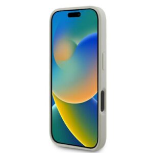 Guess GUHMP16SPGPYSH Apple iPhone 16 6.1" baltos spalvos kietas dėklas Peony Script Logo MagSafe - Image 5