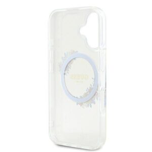 Guess GUHMP16MHFWFCT Apple iPhone 16 Plus 6.7" skaidrus kietas dėklas IML Flowers Wreath MagSaf - Image 7