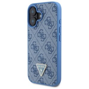 Guess GUHCP16SP4TDSCPB Apple iPhone 16 6.1" blue kietas dėklas Leather Metal Logo Strass Crossbody - Image 2
