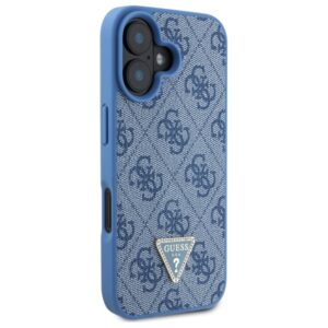 Guess GUHCP16SP4TDSCPB Apple iPhone 16 6.1" blue kietas dėklas Leather Metal Logo Strass Crossbody - Image 4