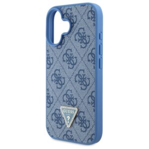 Guess GUHCP16SP4TDSCPB Apple iPhone 16 6.1" blue kietas dėklas Leather Metal Logo Strass Crossbody - Image 6