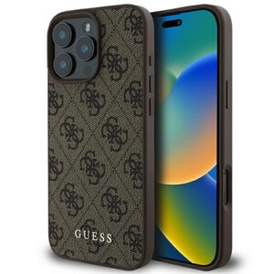 Guess GUHCP16XG4GFBR Apple iPhone 16 Pro Max 6.9" rudos spalvos kietas dėklas 4G Classic - Image 1