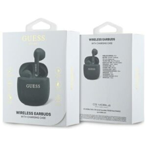 Guess Bluetooth ausinės GUTWSJ14ESGK TWS + docking station juodos spalvos Printed Classic Logo - Image 4