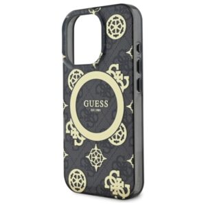 Guess GUHMP16LH4PYEEK Apple iPhone 16 Pro 6.3" juodos spalvos kietas dėklas IML Peony On 4G Background MagSafe - Image 5